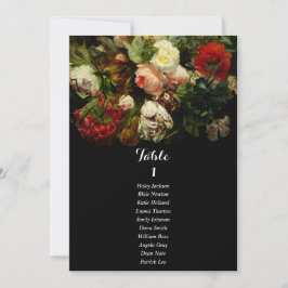 Convite Dark romantic moody wedding seating chart card