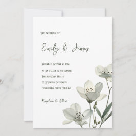 Convite Dark Sage Green Botanical Wedding
