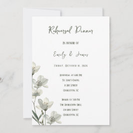 Convite Dark Sage Green Botanical Wedding
