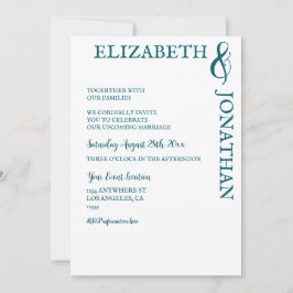 Convite Dark Teal Modern Typography Couples Shower