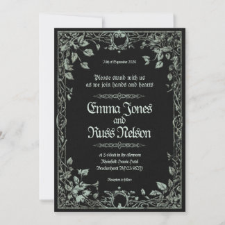 Convite Dark Viking Norse Wedding Invitation