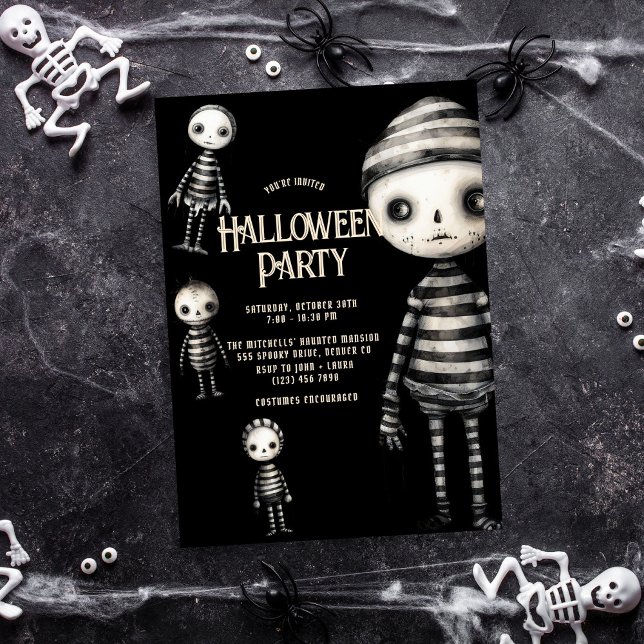 Convite Dark Vintage Ghotic Voodoo Halloween (Criador carregado)