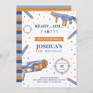 Convite Dart Gun Birthday