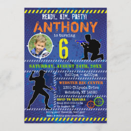 Convite Dart Photo Convide Festa de aniversário de Arma de