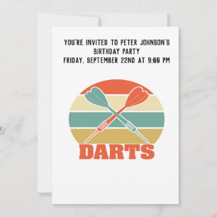 Convite Darts Vintage Sunset Invitation Card