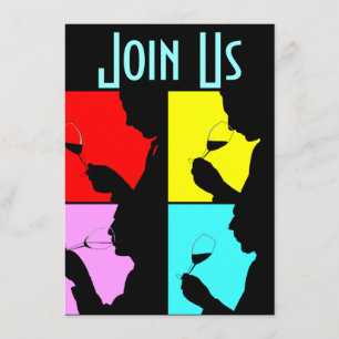 Convite das etapas da silhueta 4 da degustação d