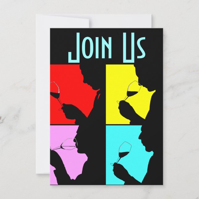 Convite das etapas da silhueta 4 da degustação de (Frente)