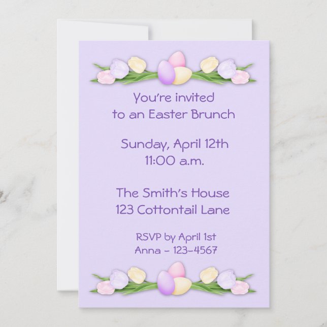 Convite das tulipas da páscoa (Frente)