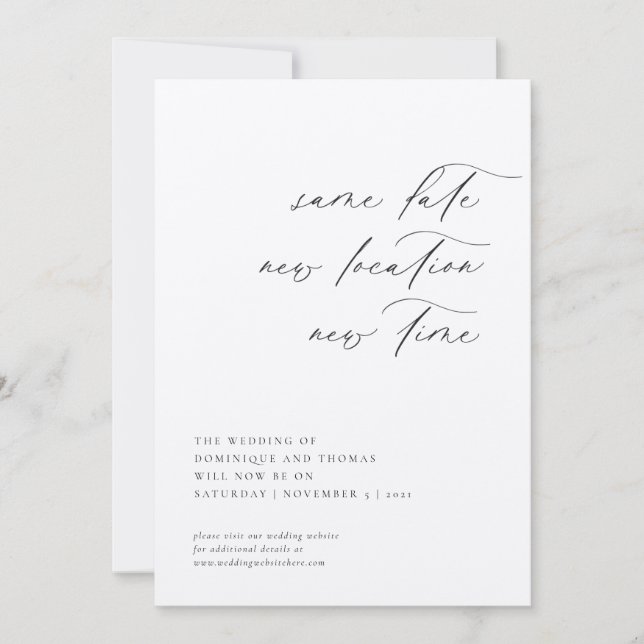 Convite Data da Mesma Nova Localização Nova Alteração da H (Frente)