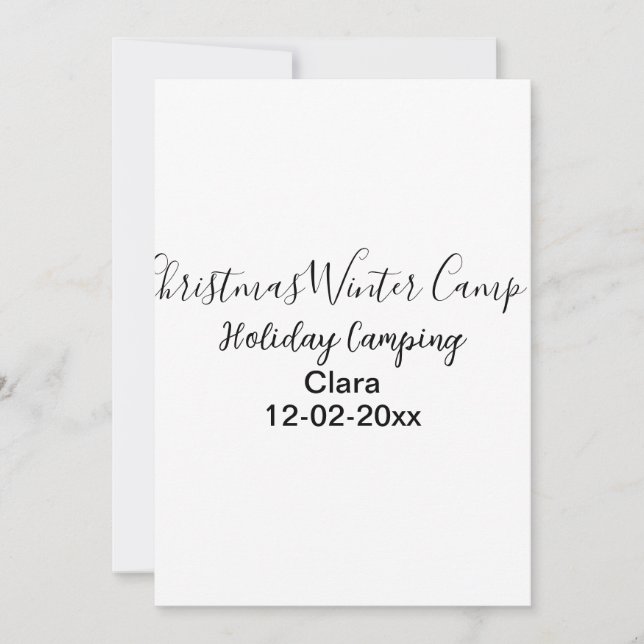 Convite Data de adição personalizada de acampamento de fér (Frente)