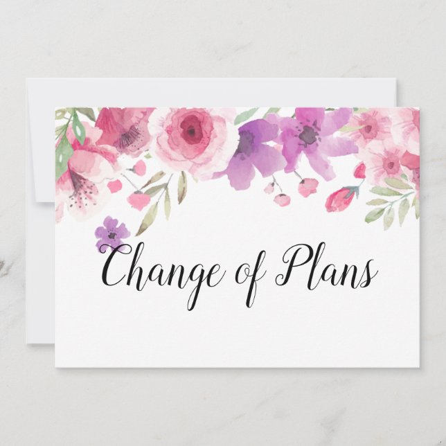 Convite Data de Mudança de Planos Adiada Rosas Florais (Frente)