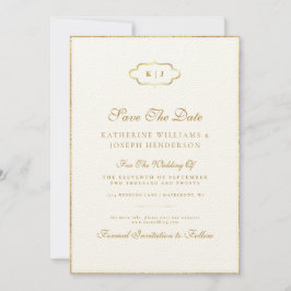 CONVITE DATA DE SALVAGUARDA ROMÂNTICA DO MONOGRAMA CLÁSSIC