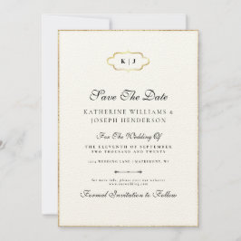 CONVITE DATA DE SALVAGUARDA ROMÂNTICA DO MONOGRAMA CLÁSSIC