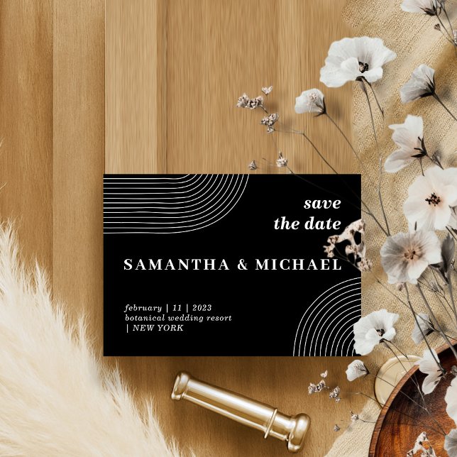 Convite Data de salvamento da arte de linha moderna em pre (Criador carregado)