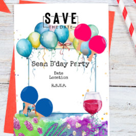 Convite Data de salvamento da Festa de aniversário Pong