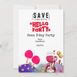 Convite Data de salvamento do aniversário de 40 anos de Pi