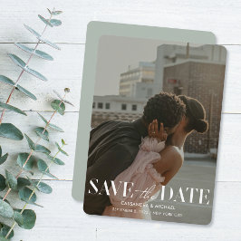 Convite Data de Salvamento do Casamento de Foto do Modern