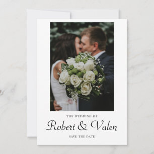 Convite Data de Salvamento do Casamento de Foto do Modern