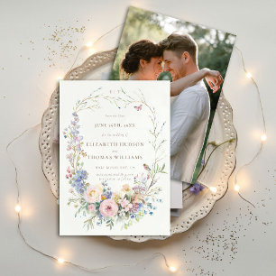 Convite Data de Salvamento do Casamento Elegante do Jardim