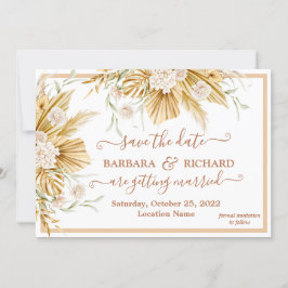 Convite Data de Salvamento do Casamento Floral Romântico P