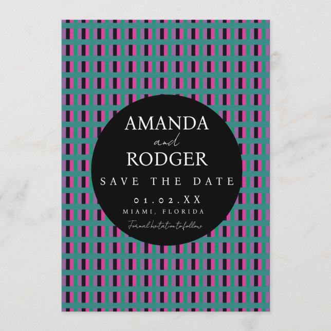 Convite Data de Salvamento Negrito Costurado (Frente)