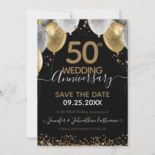 Convite Data de Salvamento Ouro Preto do 50º Aniversário  (Frente)