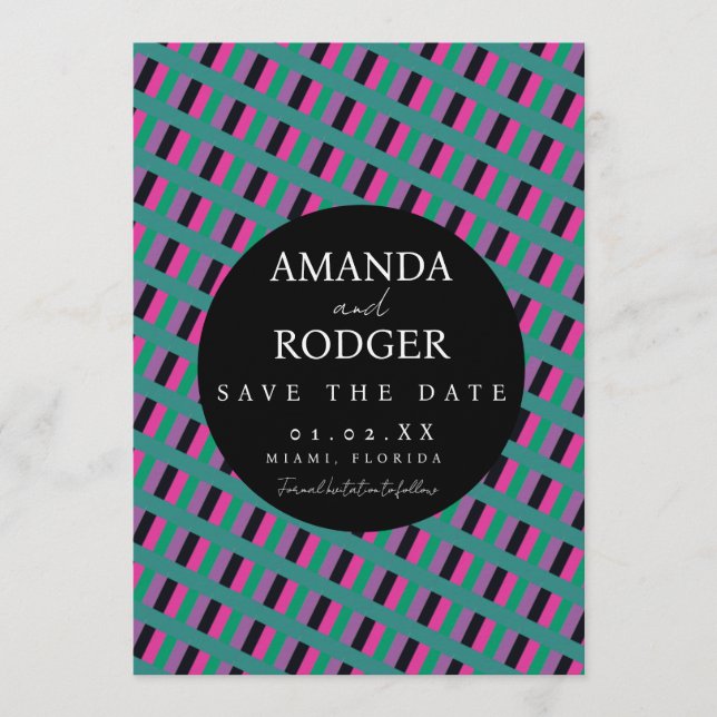 Convite Data Diagonal Salva em Negrito Costurado (Frente)