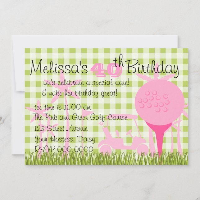 Convite Data do Golf Rosa (Frente)