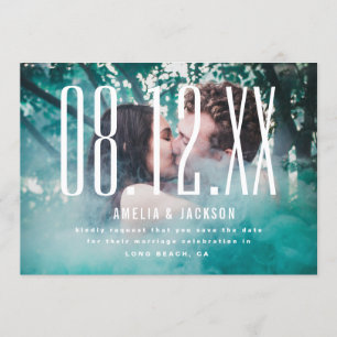 Convite Data Grande, tipografia em negrito, Salvar Data