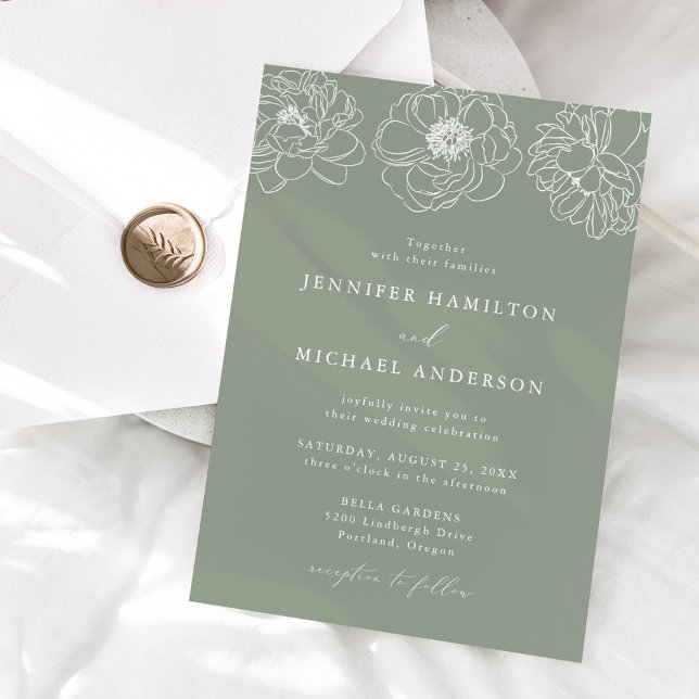 Convite DaTECND: Sage Green Wedding (Criador carregado)