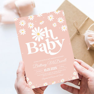 Convite de 1º Aniversário Boho Daisy Wild One