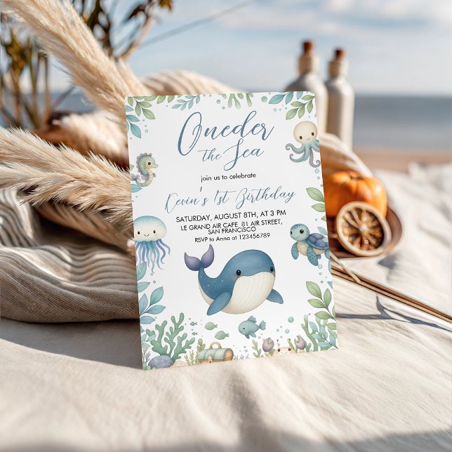 Convite de 1º Aniversário com Foto de Animais Mari (Criador carregado)