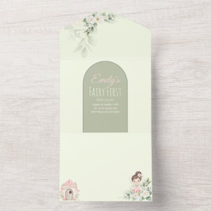 Convite de 1º Aniversário da Fada Flor da Natureza