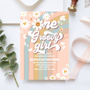 Convite de 1º Aniversário da Groovy Daisy