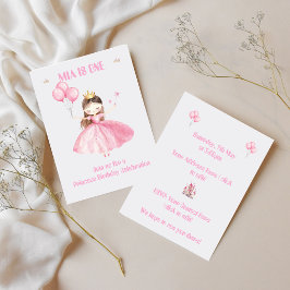 Convite de 1º Aniversário da Pequena Princesa Meni