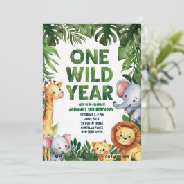 Convite de 1º Aniversário de Um Ano Selvagem