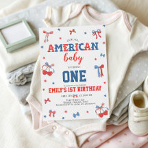 Convite de 1º Aniversário do Bebê Americano