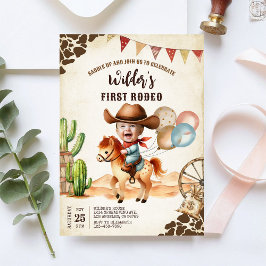 Convite de 1º Aniversário do Cowboy do Oeste Selva