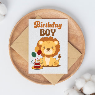 Convite de 1º Aniversário do Leão Editável