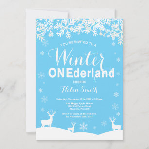 convite de 1º aniversário do menino Winter Onederl