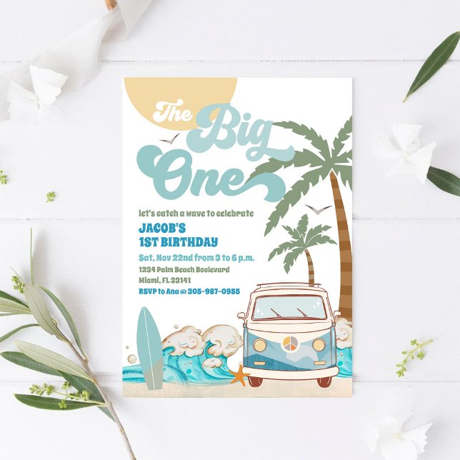 Convite de 1º Aniversário do Surfs Up (Criador carregado)