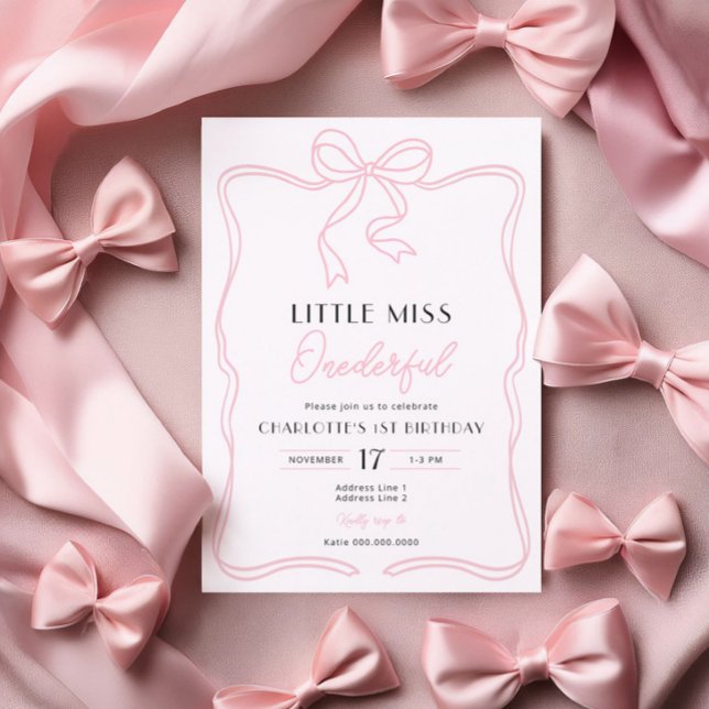 Convite de 1º Aniversário Little Miss Onederful (Criador carregado)
