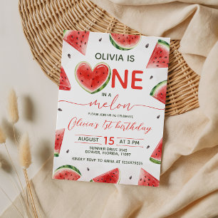 Convite de 1º Aniversário Melancia One in a Melon