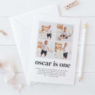 Convite de 1º Aniversário Menino Colagem de Fotos