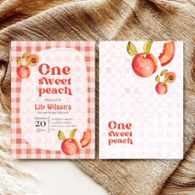 Convite de 1º Aniversário One Sweet Peach | Menina
