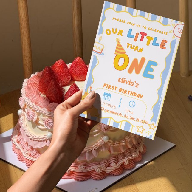 Convite de 1º Aniversário para meninas (Criador carregado)