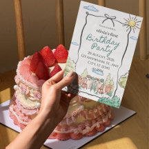 Convite de 1º Aniversário para meninas