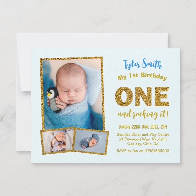 Convite de 1º aniversário, primeiro aniversário do (Frente)