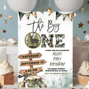 Convite de 1º Aniversário The Big One Hunting Camo