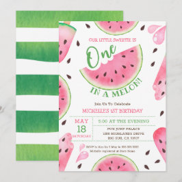 Convite de 1º Aniversário Watermelon One In A Melo